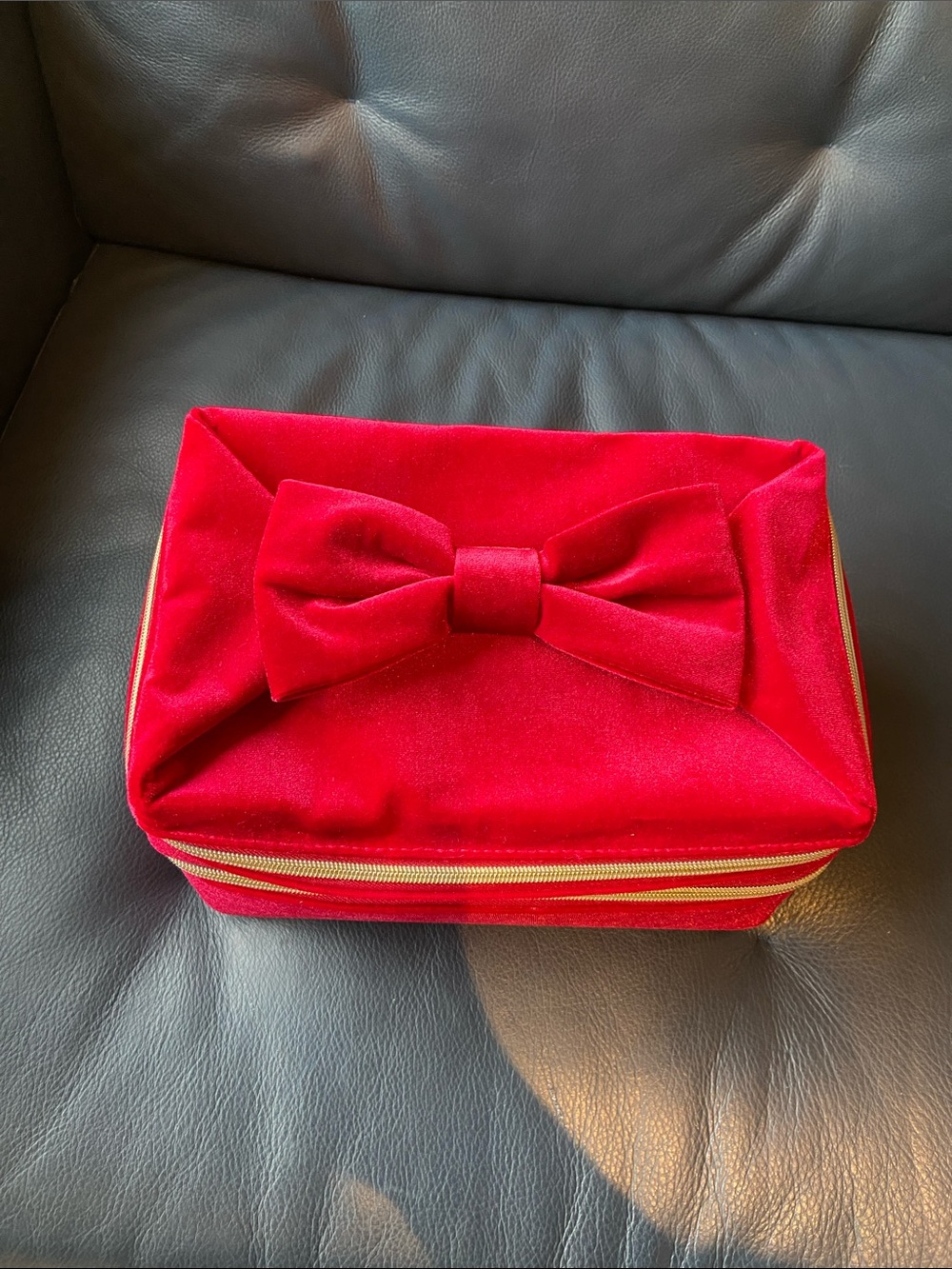 Estee Lauder Red Velvet Bow Cosmetic Case